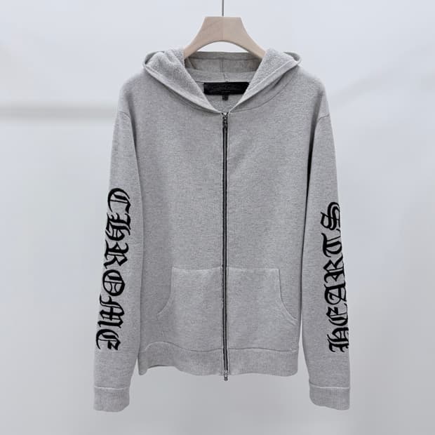 [S급/L] 크롬하츠 캐시미어 후드집업 자켓 그레이