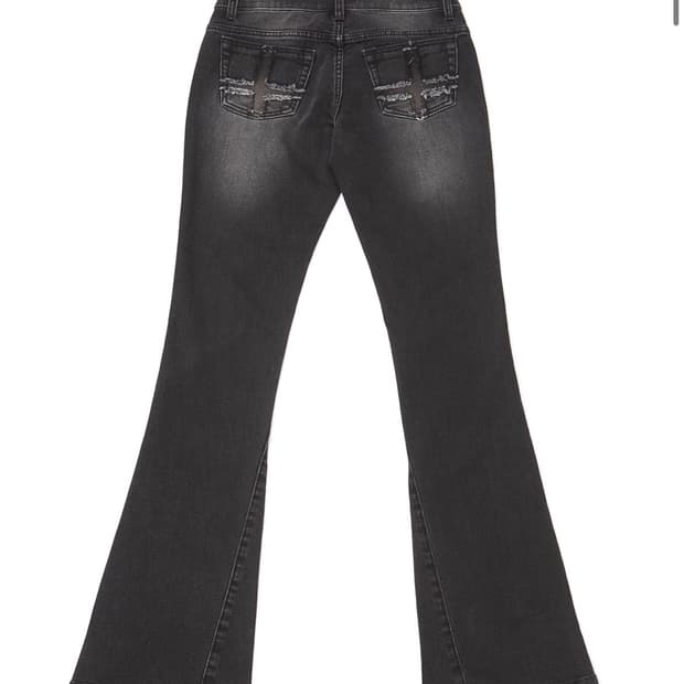 (새상품) CROSS BACK FLARE JEANS BLACK