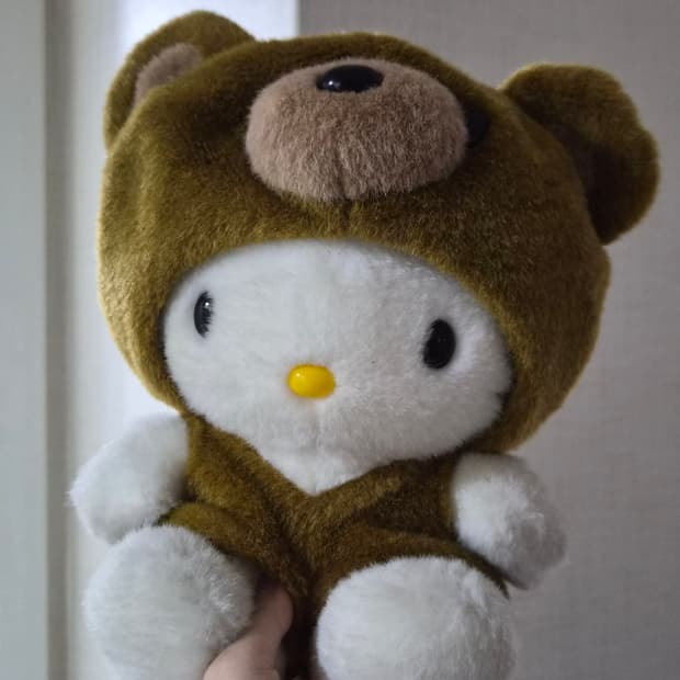 고전 헬로키티 곰돌이탈 인형