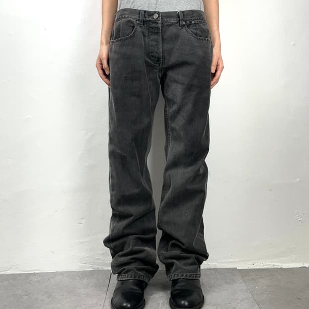 DKNY Pure Black Washed Denim Pants
