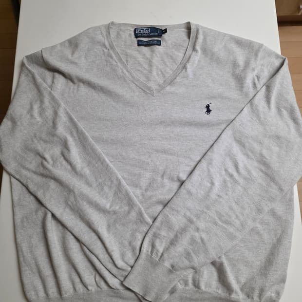 폴로 피마코튼 브이넥니트 그레이 L