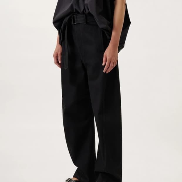 르메르 22ss twisted belted pants black xxs