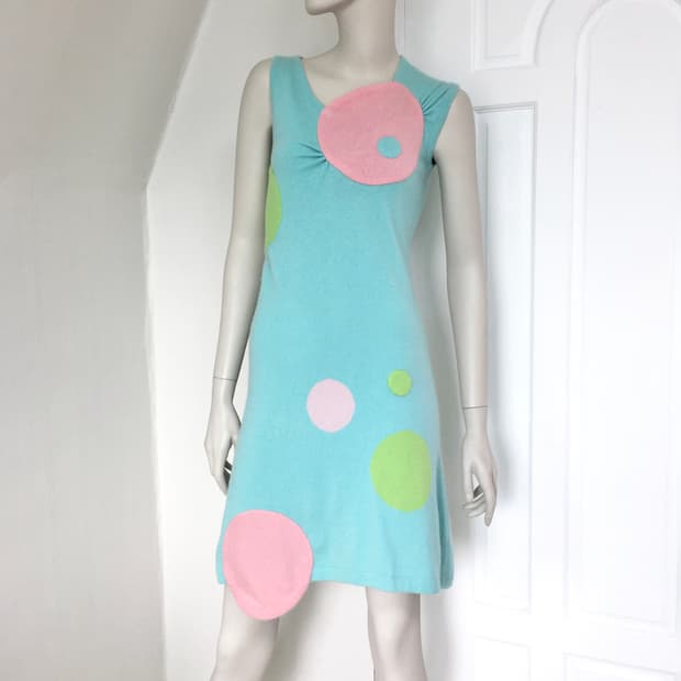 Japan Mint  Dress with Round  Appliqué
