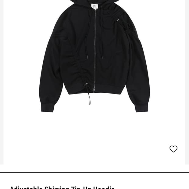 르수기아뜰리에 셔링 후드집업 블랙 s