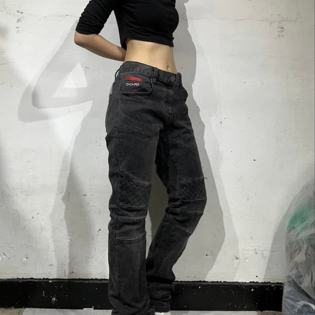 DIAMOND 흑청 바이커진 스키니 데님 팬츠 청바지