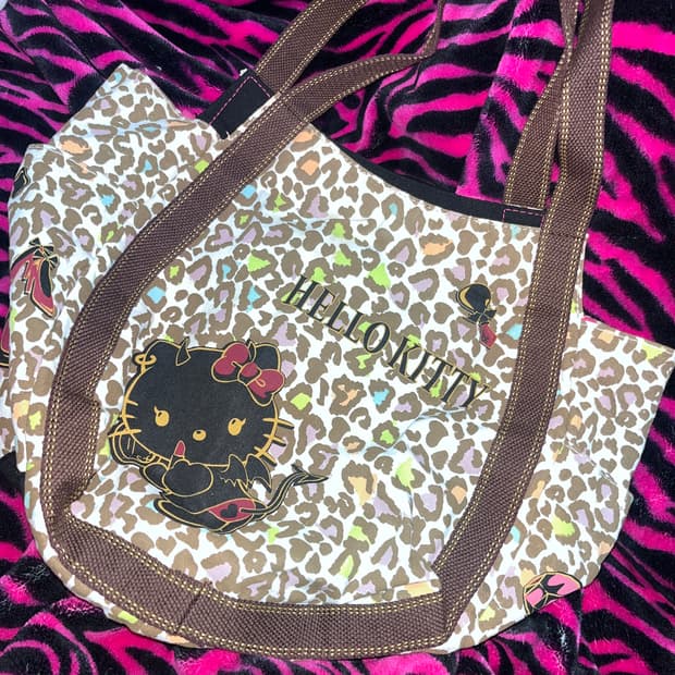 고전키티 오네갸루 헬로키티 호피 숄더백 가방 ㅅㅊ키티스트랩 마스코트 인형