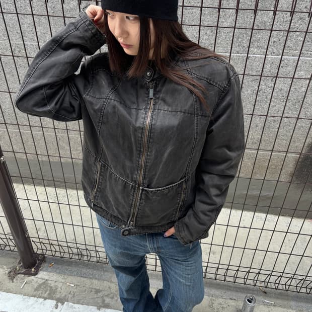 AX 알마니 익스체인지 블랙 라이더 자켓