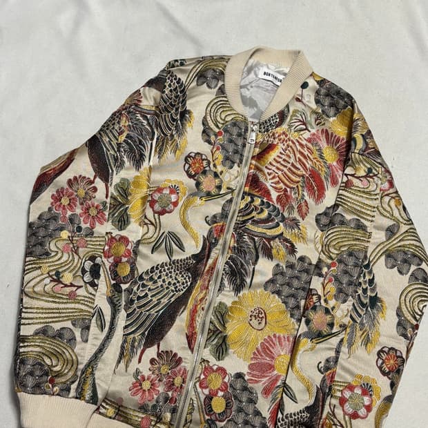 3XL jpn 플라워 자수 스카쟌