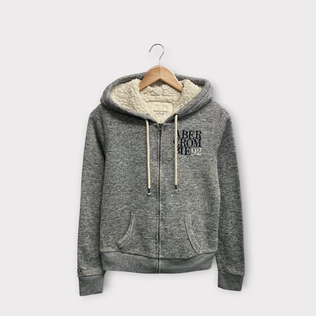 아베크롬비 앤 피치 양털 안감 풀집업 후드 S