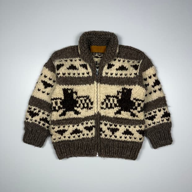 (103) 빈티지 캐나다 썬더버드 헤비울 코위찬 가디건