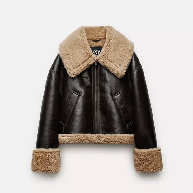 하이넥 무스탕 브라운 