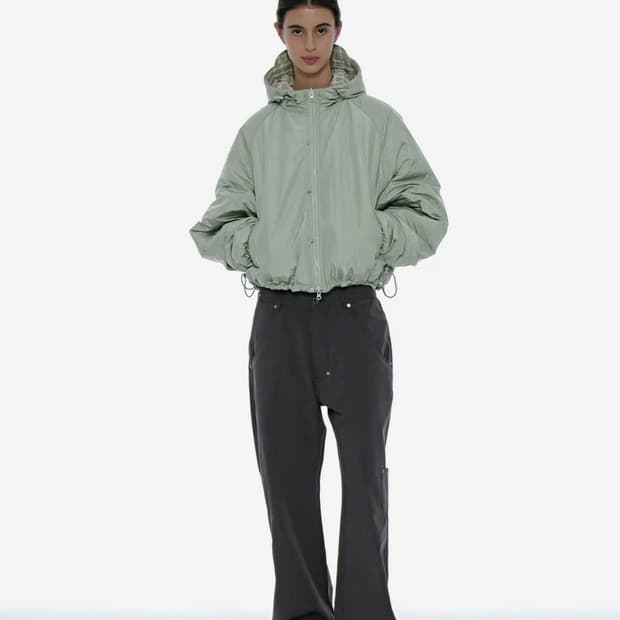 파르티멘토 우먼 리버시블 후디드 윈드브레이커 민트 그레이