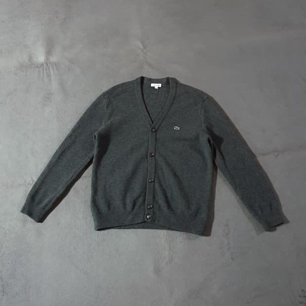 라코스테 헤비 울 니트 가디건 XL 110 차콜그레이