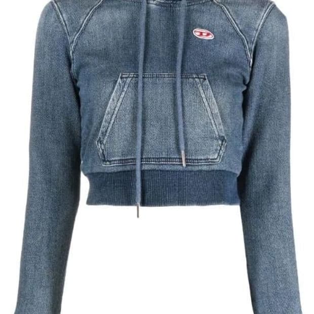 디젤 디앤지 트랙 데님 후드 다크블루