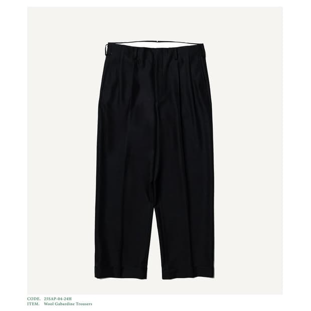 아프레쎄 울 개버딘 트라우져 차콜