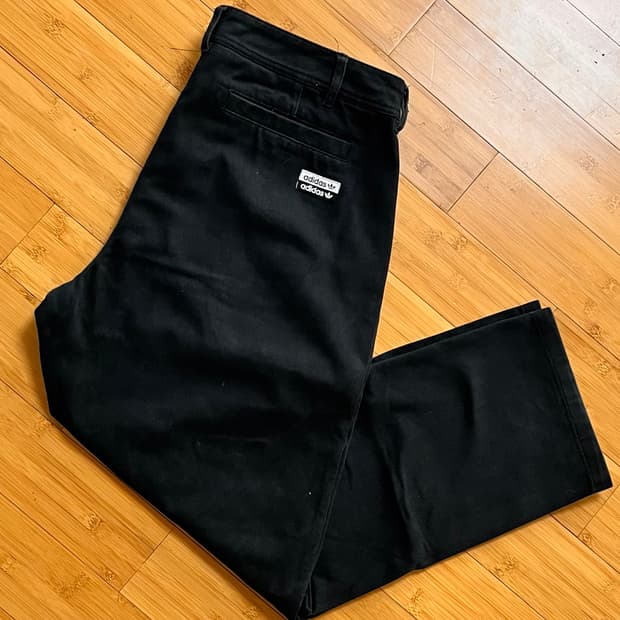 아디다스 블랙진 절개 데님팬츠 L