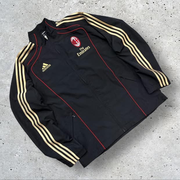 [XL] 10s 아디다스 AC밀란 블랙 트랙탑 자켓 B623