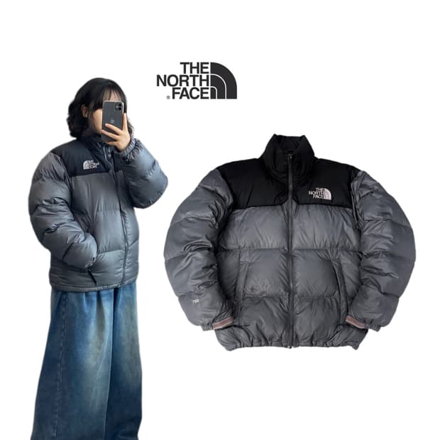 노스페이스 700 눕시 구스다운 패딩 그레이