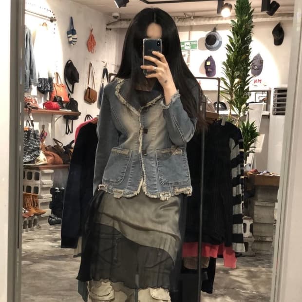 [1547]Chanel Boutique denim blazer