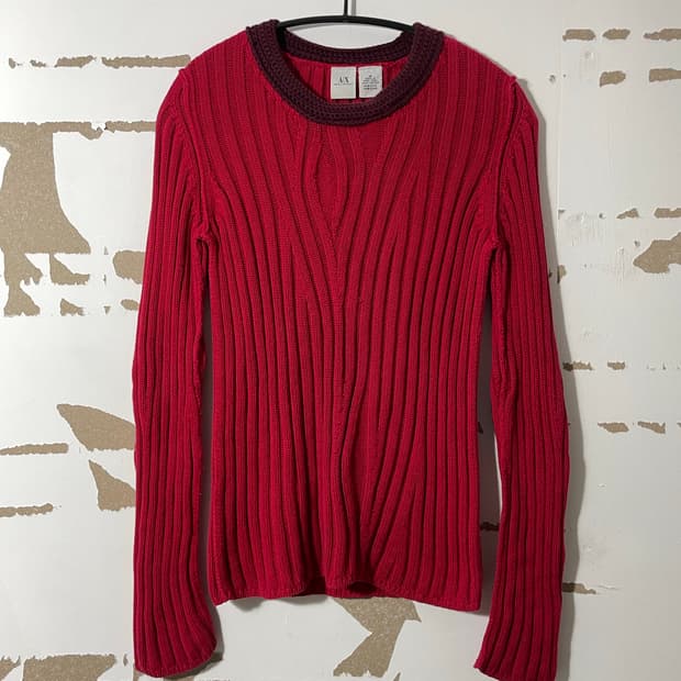 슬림핏 케이블 니트