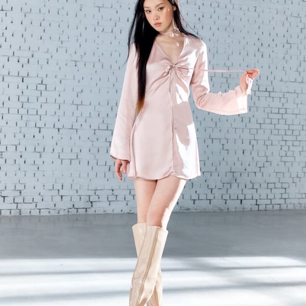 글로니 FINN 핀 미니 새틴 드레스 핑크 xs/s