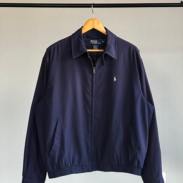 [M-L]폴로 랄프로렌 체크 라이닝 바이스윙 블루종 자켓