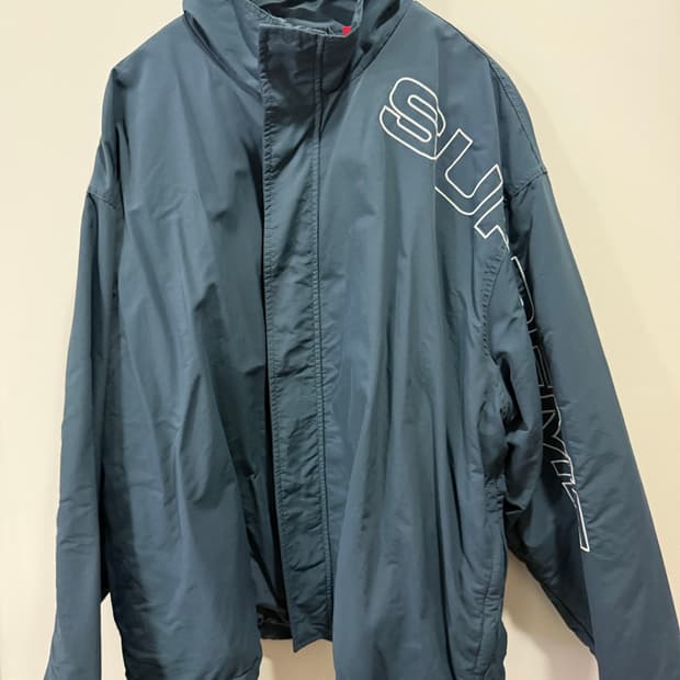 슈프림 스펠아웃 자수 트랙 자켓 다크 블루