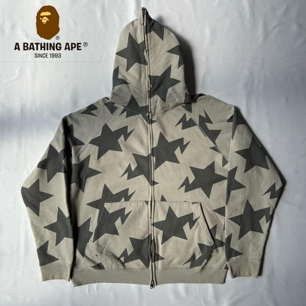 베이프 스타 패턴 후드 집업