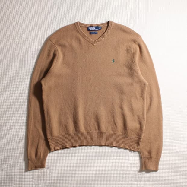 Polo 폴로 랄프로렌 브이넥 베이지 니트