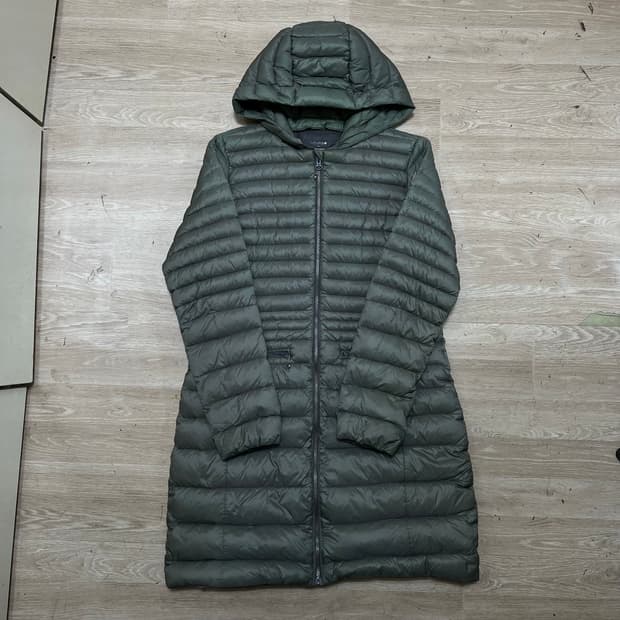 라푸마 여성 덕다운 후드 경량 롱패딩 점퍼 [라이트 카키] L/100