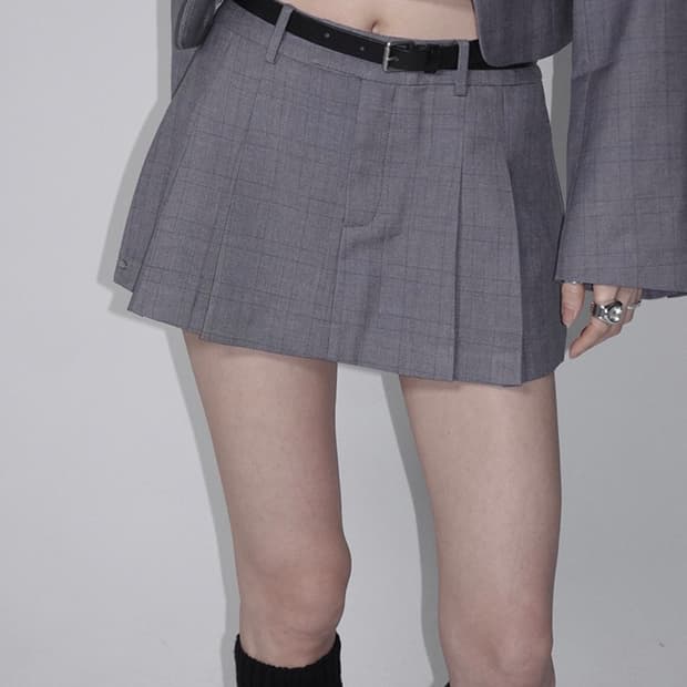 (새상품) 페일제이드 데뮤어 드뮤어 크롭 셋업 스커트 그레이