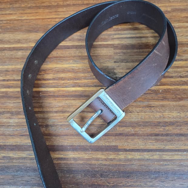 캘빈클라인 브라운 가죽 벨트 104cm