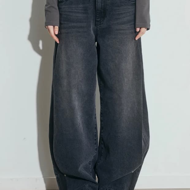 오피쉬 SIDE TUCK DENIM PANTS 블랙