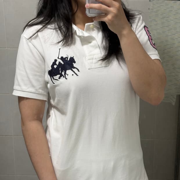 폴로 랄프로렌 빅포니 추격자 화이트 pk 티셔츠