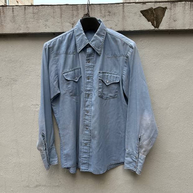 70’s Sears 샴브레이 웨스턴셔츠