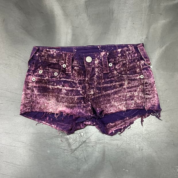  트루릴리젼 데드스탁 퍼플 타이다이 숏 팬츠 y16203