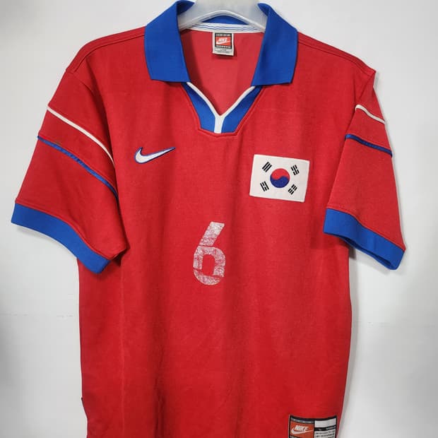 (레어품)나이키 1998 한국 홈 유상철 마킹 유니폼 100 L
