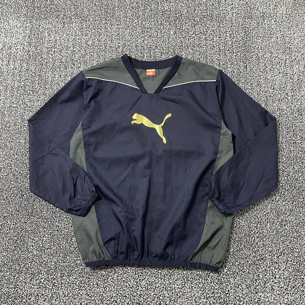 빈티지9. 푸마 올드스쿨 바람막이 윈드브레이커 상의 롱슬리브 배색