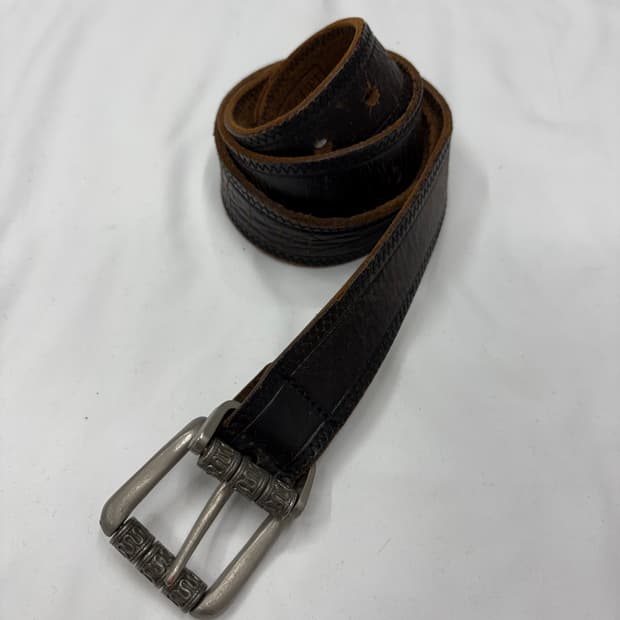 빈티지 웨스턴 다크 브라운 레더 벨트