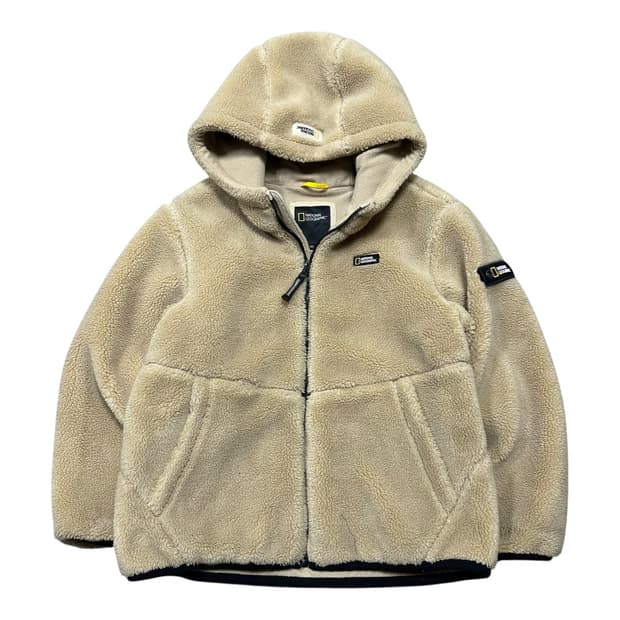 ✨ (바배) 내셔널 지오그래픽 후드 뽀글이 플리스 집업 (140)