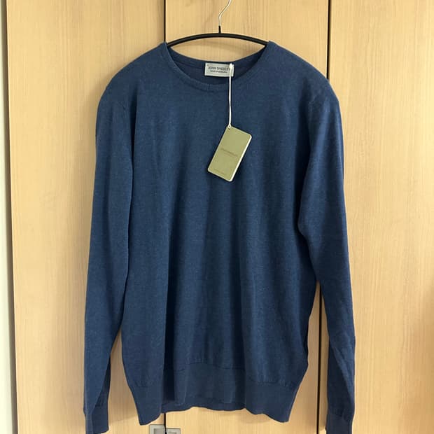존스메들리 캐시미어 혼방 니트 인디고 L 새제품