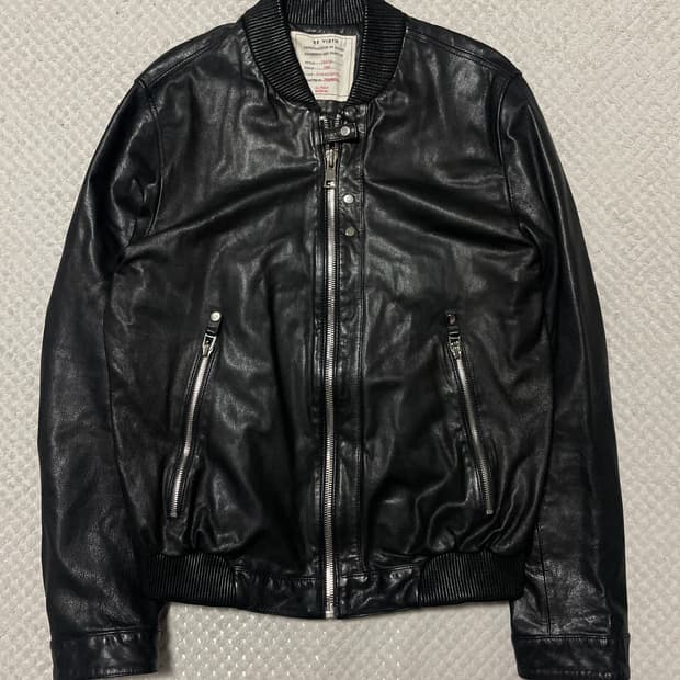 INTERMEZZO 웨스턴 무드 램스킨 양가죽 바이커 레더 자켓