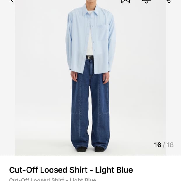 유스 컷오프 루즈드 셔츠 라이트 블루 M사이즈 판매
