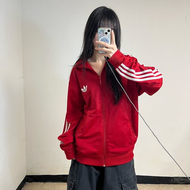 Adidas Red Vintage Firebird Track Jacket