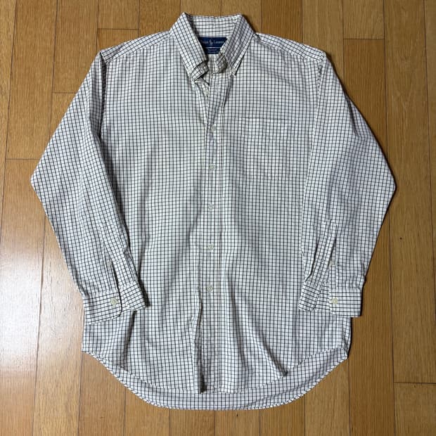 폴로 랄프로렌 아이보리 포켓 체크 셔츠 2XL
