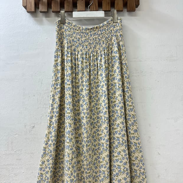 일본빈티지 잔꽃 플로럴 스모크 밴딩 스커트