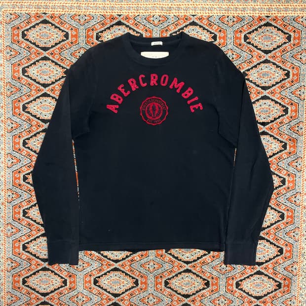 아베크롬비 스펠로고 네이비 긴팔티셔츠 남성L 