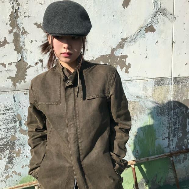 올리브 데님 투웨이 자켓 