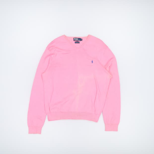 [XL] 폴로 랄프로렌 핑크 코튼 브이넥 니트 1222J