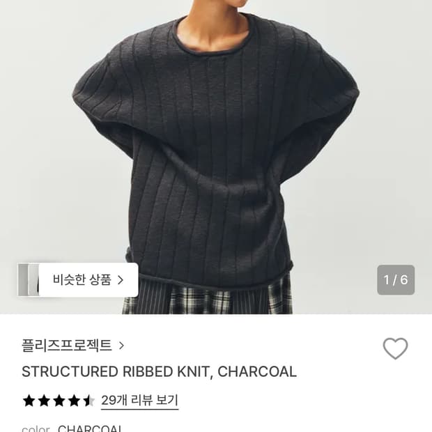 Plzproject STRUCTURED RIBBED KNIT, CHARC